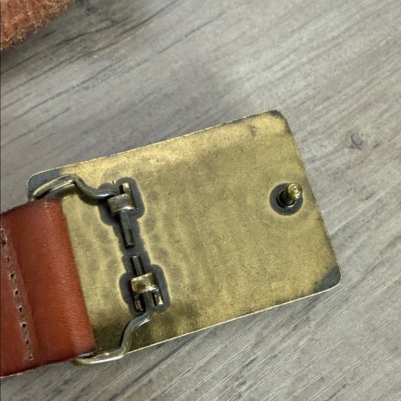 Unique Fossil | Colorful Mosaic Stone Buckle Leather Belt - Medium - Picture 8 of 9